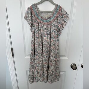 Peek Aren’t You Curious Floral Smocked Dress EUC Size 12